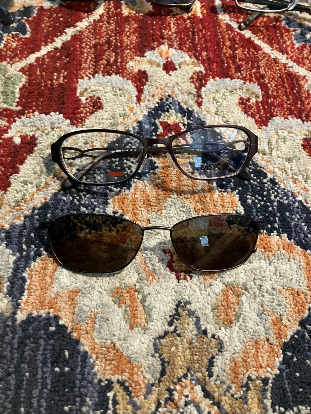Easy Clip Eyeglasses Frames With Sunglasses Attachment Unisex